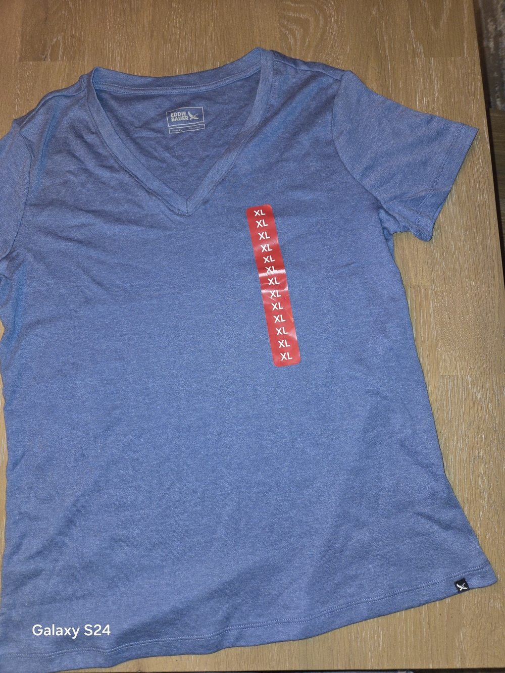 Eddie Bauer Women’s Blue V-Neck Tee Sz XL New